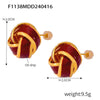Simple Light Luxury Geometric Stainless Steel Earrings With Glaze Ear Buckle And Electroplating For Women