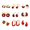 Simple Light Luxury Geometric Stainless Steel Earrings With Glaze Ear Buckle And Electroplating For Women