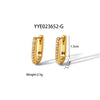 Simple Light Luxury Joker Touch Ear Buckle Stainless Steel Earrings With Geometric Pattern Pvd Furnace Real Gold Electroplating For Women