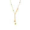 Simple Light Luxury Long Tassel Diamondembedded Irregular Circle Pendant Titanium Steel Necklace With Geometric Pattern And Electroplating Treatment