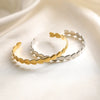 Simple Light Luxury Love Open Bracelet Stainless Steel 18K Gold Plated