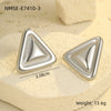 Simple Light Luxury Triangular Stainless Steel Electroplated Jewelry Earrings Necklace For Women