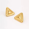 Simple Light Luxury Triangular Stainless Steel Electroplated Jewelry Earrings Necklace For Women