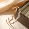 Simple Light Luxury Wave Stainless Steel Bracelet With 18K Gold Plating