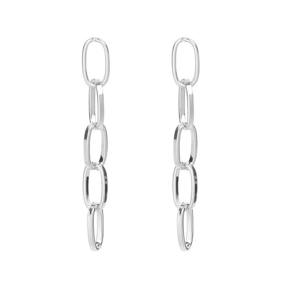 Simple Long Chain Women's Earrings With Metal Material In Ins Cold Style And Hiphop Design Electroplated With Letters Numbers Text Pattern