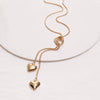 Simple Love Female Personality Creative Long Sweater Chain Jewelry Alloy Heart Shaped Electroplated