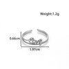 Simple Love Heart Shaped Bow Titanium Steel Opening Adjustable Ring With Electroplating