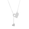 Simple Love Hollow Heart Pendant Necklace For Women Stainless Steel Electroplated Y Shaped Collarbone Chain