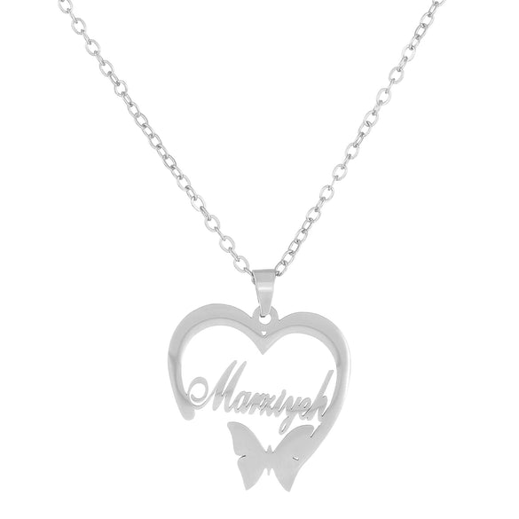 Simple Love Hollow Heart Pendant Necklace For Women Stainless Steel Electroplated Y Shaped Collarbone Chain