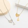 Simple Love Hollow Heart Pendant Necklace For Women Stainless Steel Electroplated Y Shaped Collarbone Chain