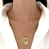 Simple Love Hollow Heart Pendant Necklace For Women Stainless Steel Electroplated Y Shaped Collarbone Chain