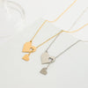 Simple Love Hollow Heart Pendant Necklace For Women Stainless Steel Electroplated Y Shaped Collarbone Chain