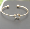 Simple Love Knot Copper Open Bracelet For Women With Electroplated Fashion Jewelry Design