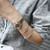 Simple Love Knot Copper Open Bracelet For Women With Electroplated Fashion Jewelry Design