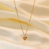 Simple Love Stitching Metal Heart Shape Titanium Steel Necklace With 18K Gold Plated Electroplating For Women