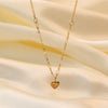 Simple Love Stitching Metal Heart Shape Titanium Steel Necklace With 18K Gold Plated Electroplating For Women