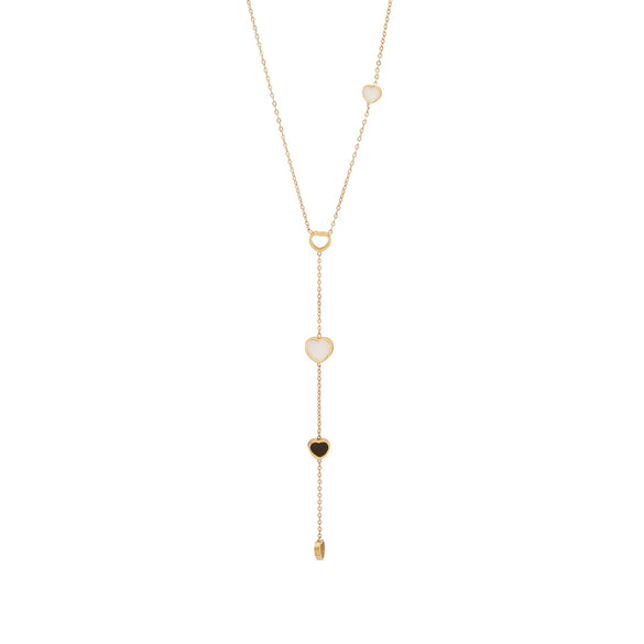 Simple Love Yshaped Stainless Steel Necklace With Star And Heart Shape Electroplated For Women