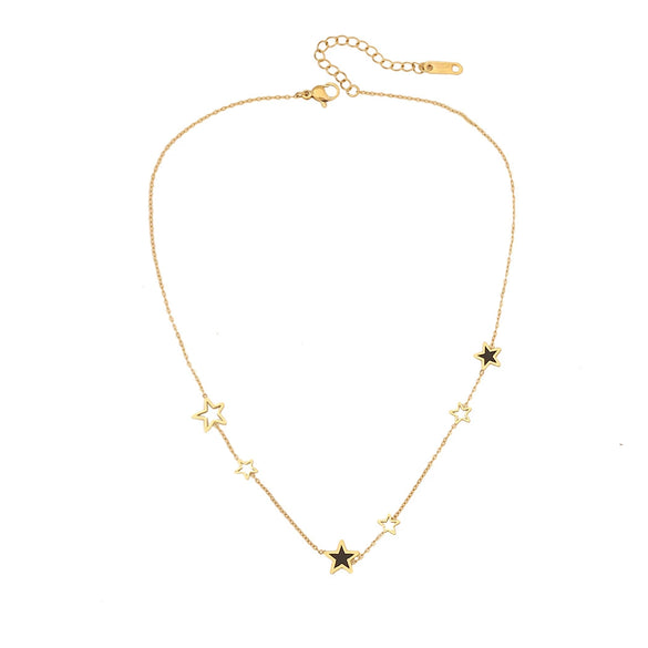 Simple Love Yshaped Stainless Steel Necklace With Star And Heart Shape Electroplated For Women