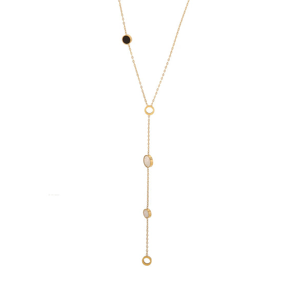 Simple Love Yshaped Stainless Steel Necklace With Star And Heart Shape Electroplated For Women