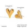 Simple Lover Heart Shape Stainless Steel Earrings For Women Pvd Vacuum Real Gold Plated