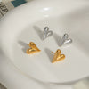 Simple Lover Heart Shape Stainless Steel Earrings For Women Pvd Vacuum Real Gold Plated