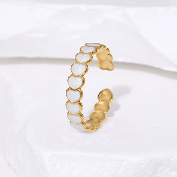 Simple Loveshaped Titanium Steel Goldplated Ring For Women With Ins Niche Design Sense