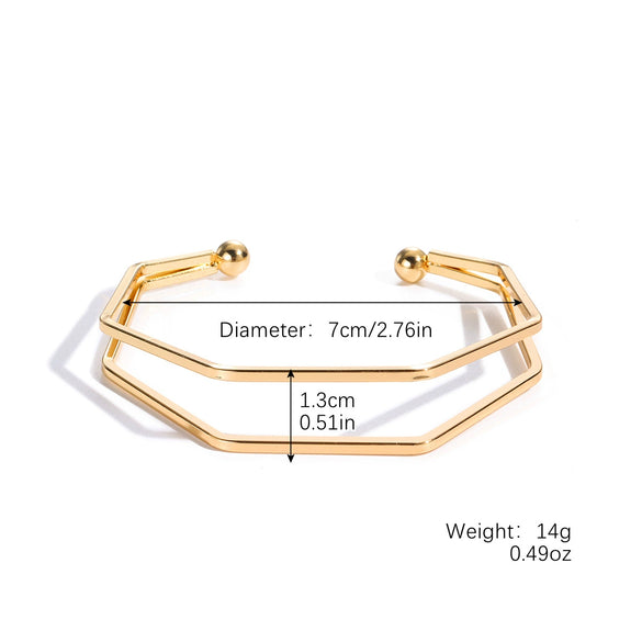 Simple Metal Bracelet With Electroplating Treatment