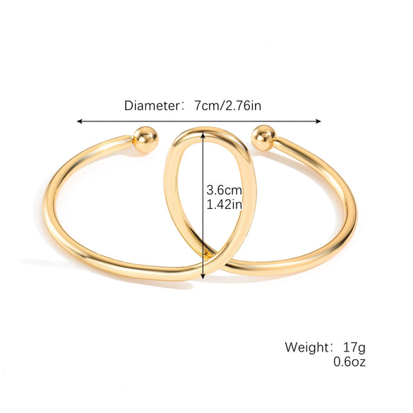 Simple Metal Bracelet With Electroplating Treatment