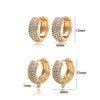 Simple Micro Inlaid Zircon Copper Electroplated 14K Gold Color Round Ear Buckle Earrings For Women