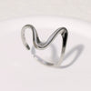 Simple Minimalist Cold Style Stainless Steel Open Ring With Geometric Design Electroplated For Women