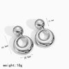 Simple Minimalist Style Women's Circular Stainless Steel Earrings With Geometric Styling And Electroplating