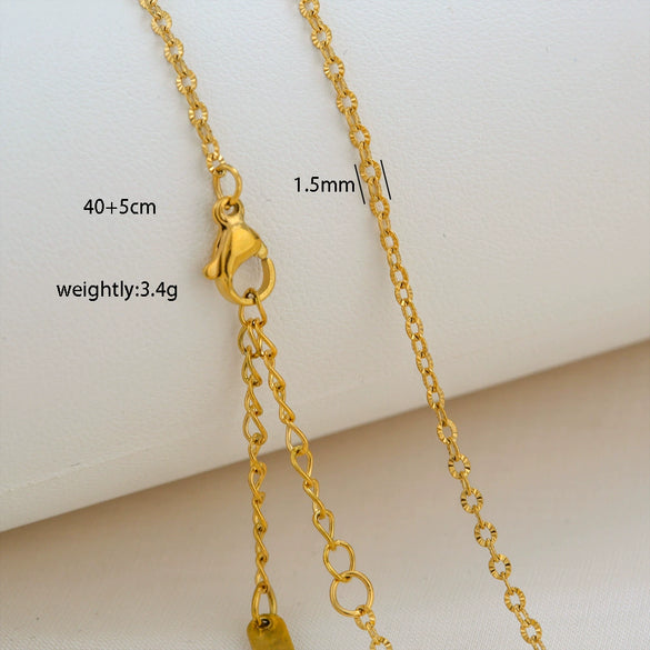Simple Minimalist U Shape Snake Bone Chain Stainless Steel And Titanium Steel Plated Chain Necklace For Unisex
