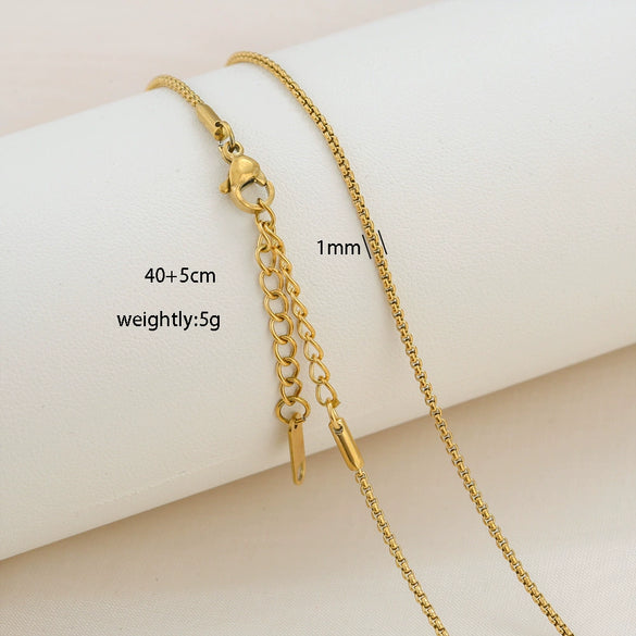 Simple Minimalist U Shape Snake Bone Chain Stainless Steel And Titanium Steel Plated Chain Necklace For Unisex