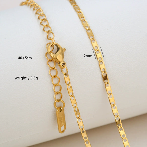 Simple Minimalist U Shape Snake Bone Chain Stainless Steel And Titanium Steel Plated Chain Necklace For Unisex