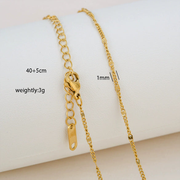 Simple Minimalist U Shape Snake Bone Chain Stainless Steel And Titanium Steel Plated Chain Necklace For Unisex