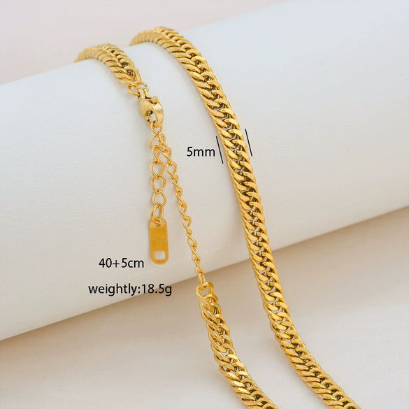 Simple Minimalist U Shape Snake Bone Chain Stainless Steel And Titanium Steel Plated Chain Necklace For Unisex