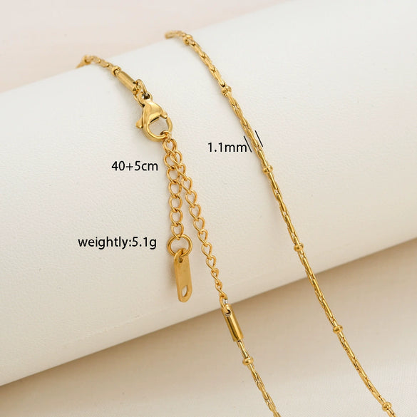 Simple Minimalist U Shape Snake Bone Chain Stainless Steel And Titanium Steel Plated Chain Necklace For Unisex