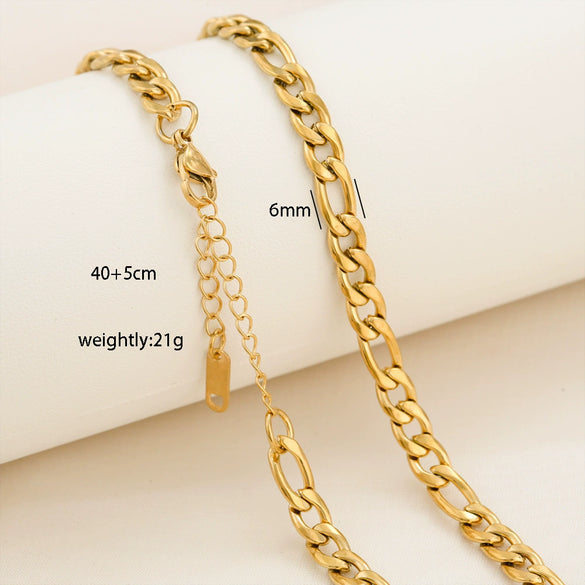 Simple Minimalist U Shape Snake Bone Chain Stainless Steel And Titanium Steel Plated Chain Necklace For Unisex