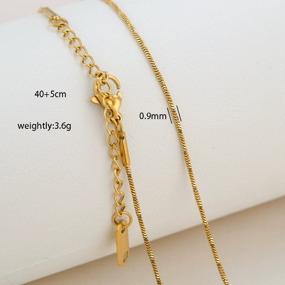 Simple Minimalist U Shape Snake Bone Chain Stainless Steel And Titanium Steel Plated Chain Necklace For Unisex