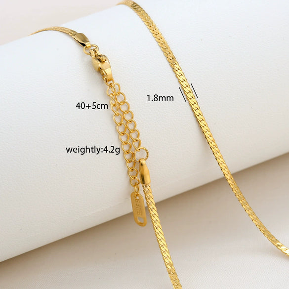 Simple Minimalist U Shape Snake Bone Chain Stainless Steel And Titanium Steel Plated Chain Necklace For Unisex