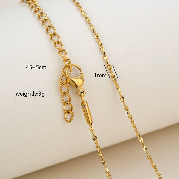 Simple Minimalist U Shape Snake Bone Chain Stainless Steel And Titanium Steel Plated Chain Necklace For Unisex