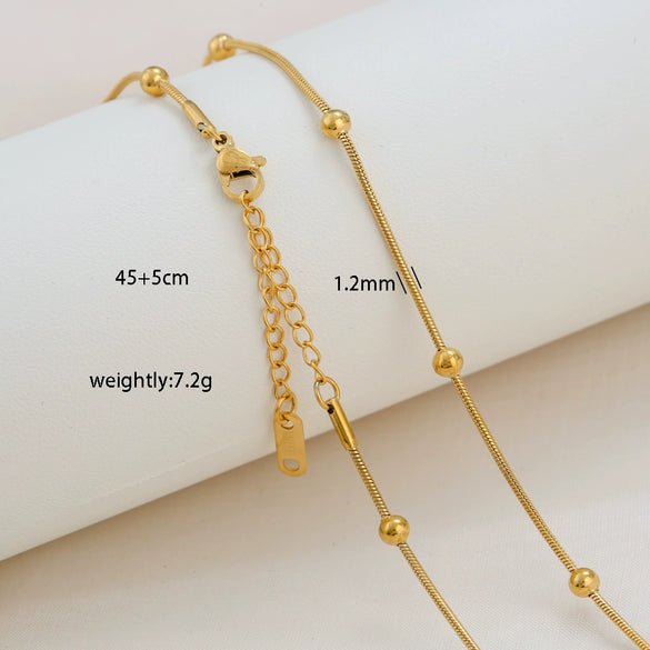 Simple Minimalist U Shape Snake Bone Chain Stainless Steel And Titanium Steel Plated Chain Necklace For Unisex