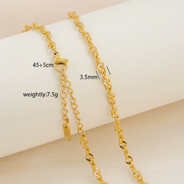 Simple Minimalist U Shape Snake Bone Chain Stainless Steel And Titanium Steel Plated Chain Necklace For Unisex