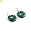 Simple Natural Stone Agate Crystal Round Earrings With Copper Accessories Peace Buckle Style Jewelry