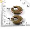 Simple Natural Stone Agate Crystal Round Earrings With Copper Accessories Peace Buckle Style Jewelry