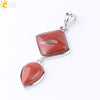 Simple Natural Stone Geometric Teardrop Double Layer Pendant With Electroplated Alloy Setting Unisex Jewelry