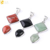 Simple Natural Stone Geometric Teardrop Double Layer Pendant With Electroplated Alloy Setting Unisex Jewelry