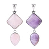 Simple Natural Stone Geometric Teardrop Double Layer Pendant With Electroplated Alloy Setting Unisex Jewelry