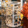 Simple New 360-Degree Rotating Jewelry Display Rack Ear Clip Earrings Jewelry Storage Box Necklace Rack