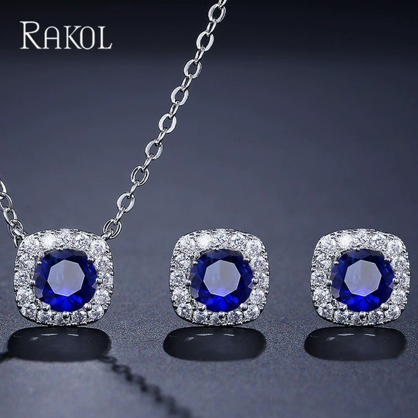 Simple New Fashion Set Versatile Square Necklace Earrings Jewelry Set